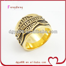 High class stainless steel gold ring for men